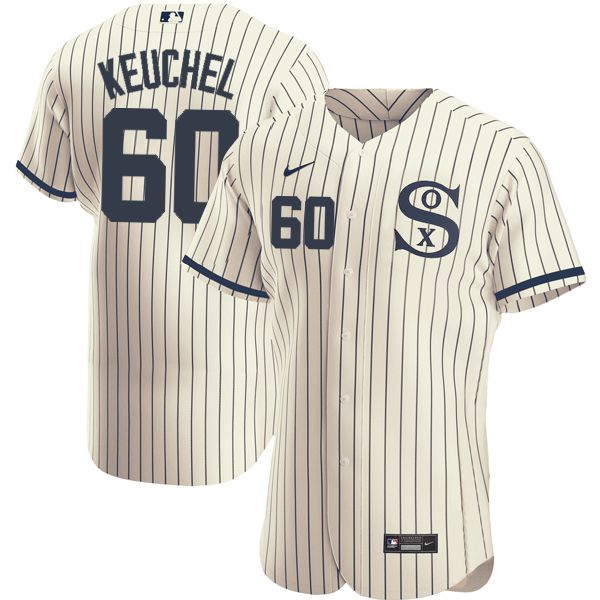 Men Chicago White Sox #60 Keuchel Cream stripe Dream version Elite Nike 2021 MLB Jerseys